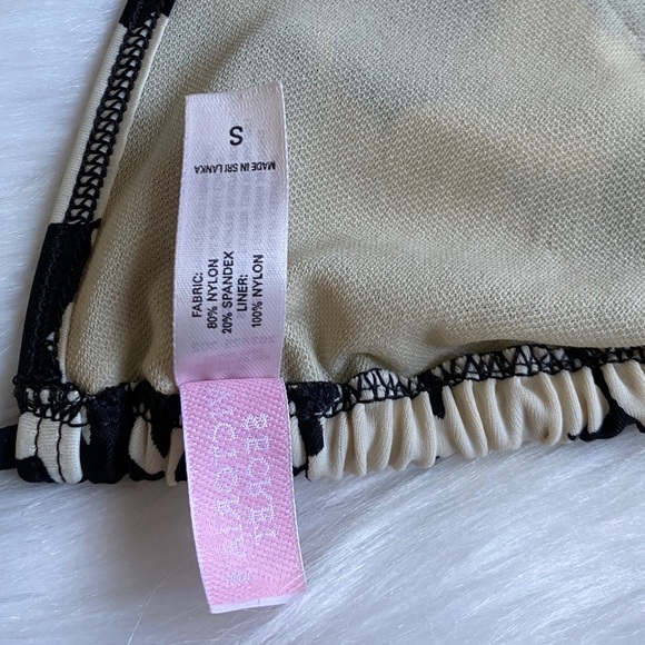 VS Retro Floral Black Cream Triangle Bikini Top S - Picture 7 of 10
